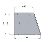 SNACK-Line Bain-Marie Theke 3x GN1/1, Granit rosa-grau, 123x82x85,5 Glasaufbau Klarglas mit Zwischenablage, H=496mm