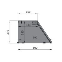 SNACK-Line Bain-Marie Theke 3x GN1/1, Granit rosa-grau, 123x82x85,5 Glasaufbau Klarglas ohne Zwischenablage, H=396mm