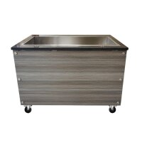 SNACK-Line Bain-Marie Theke 3x GN1/1, Granit rosa-grau, 123x82x85,5