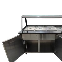 SNACK-Line Bain-Marie Theke 3x GN1/1, Granit Star Galaxy schwarz, 123x82x85,5