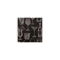 Motivservietten "Cocktail schwarz", 20 x 20 cm