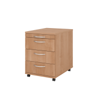 Rollcontainer 58cm,3 Schübe BO Nussbaum
