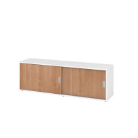 Sideboard 1,5OH, Weiß/Nussb. gallery