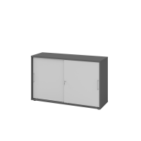 Schiebetürenschrank 2 OH BS Graphit/Grau