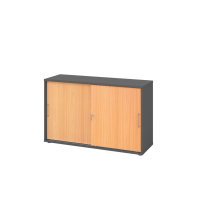 Schiebetürenschrank 2 OH BS Graphit/Buche
