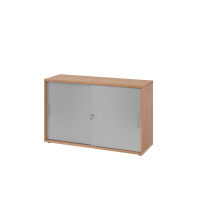 Schiebetürenschrank 2 OH BS Nussbaum/Silber