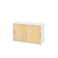 Schiebetürenschrank 2 OH CE Weiß/Ahorn