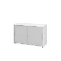 Schiebetürenschrank 2 OH BS Weiß/Grau