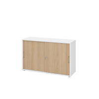Schiebetürenschrank 2 OH BS Weiß/Eiche