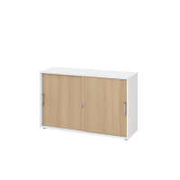 Schiebetürenschrank 2 OH CE Weiß/Eiche