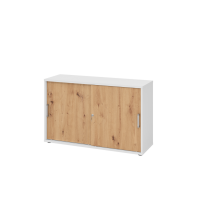 Schiebetürenschrank 2 OH CE Weiß/Asteiche