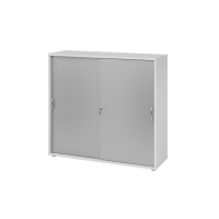 Schiebet&uuml;renschrank 3 OH BM Grau/Silber