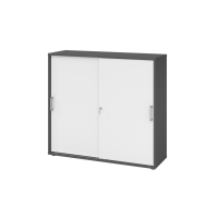 Schiebet&uuml;renschrank 3 OH CE Graphit/Wei&szlig;