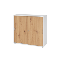 Schiebet&uuml;renschrank 3 OH BM Wei&szlig;/Asteiche