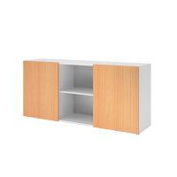 Sideboard 2OH mit Schiebet&uuml;ren Wei&szlig;/Buche