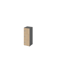 Schliessfachschrank 3OHGraphit/Eiche,3xZS