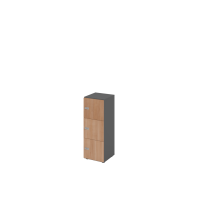 Schliessfachschrank 3OH Graphit/Nuss,3xZS