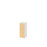 Schliessfachschrank 3OH Weiss/Ahorn,3xDS