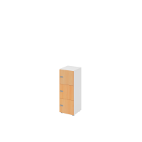 Schliessfachschrank 3OH Weiss/Buche,3xZS
