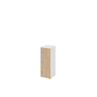 Schliessfachschrank 3OH Weiss/Eiche,3xZS