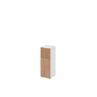 Schliessfachschrank 3OH Weiss/Nuss,3xDS