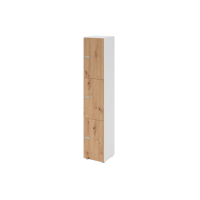 Schliessfachschrank 6OH Weiss/Asteiche,3xZS
