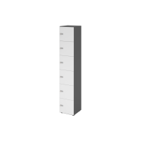 Schliessfachschrank 6OH Graphit/Weiss,6xZS