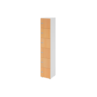 Schliessfachschrank 6OH Weiss/Buche,6xZS