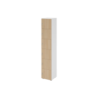 Schliessfachschrank 6OH Weiss/Eiche,6xDS