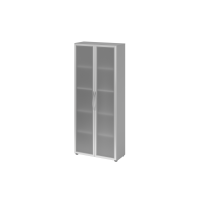Glastürenschrank 5OH 34,6cm tief BM Grau