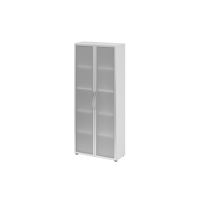 Glastürenschrank 5OH 34,6cm tief BM Wei&