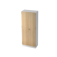 Schrank 5OH mit Sockelbl. SG Weiß/Eiche