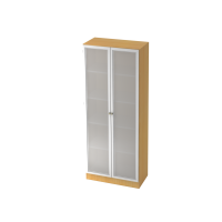 Glastürenschrank 5OH, SO-Bl. SG Buche/Si