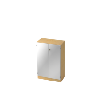 Schrank 3OH mit Sockelbl. SG Ahorn/Silber