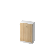 Schrank 3OH mit Sockelbl. SG Wei&szlig;/Eiche