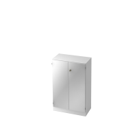 Schrank 3OH mit Sockelbl. SG Weiß/Silbe
