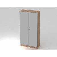 Schrank 5OH,Sockelbl. SG Nussb./Silber gallery