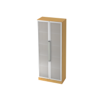Glastürenschrank 5OH, SO-Bl. CE Buche/Si