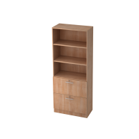 Regal 5OH, 2HR,Sockelblende RE Nussb./Nussb.