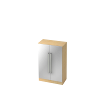 Schrank 3OH mit Sockelbl. CE Ahorn/Silber