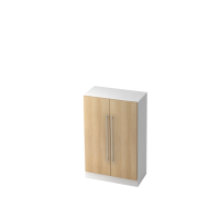 Schrank 3OH mit Sockelbl. RE Wei&szlig;/Eiche