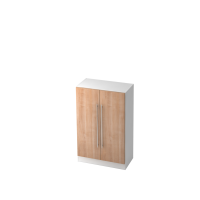 Schrank 3OH mit Sockelbl. RE Wei&szlig;/Nussbaum