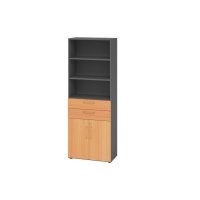 Kombischrank 6 OH 968K2 Graphit/Buche