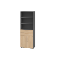 Kombischrank 6 OH 968K2 Graphit/Eiche