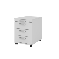 Rollcontainer 58cm, 3Schübe,Schloß CE Grau