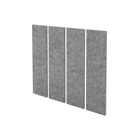Akustik-Wandpanel 4er-Set, 100 x 25 cm, Filzoptik, grau HAMMERBACHER VAWP100/5