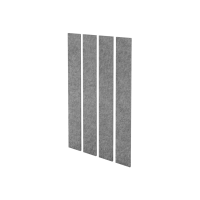 Akustik-Wandpanel 4er-Set, 200 x 25 cm, Filzoptik, grau HAMMERBACHER VAWP200/5