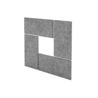 Akustik-Wandpanel 4er-Set, 65 x 62 cm, Filzoptik, grau HAMMERBACHER VAWP65/5