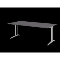 Schreibtisch C-Fuß 200x100cm Graphit