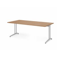 Schreibtisch C-Fuß 200x100cm Nussb gallery